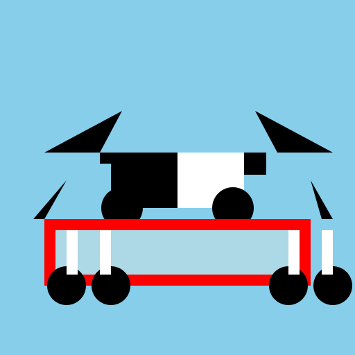 Flying Zebra Car - DrawGPT