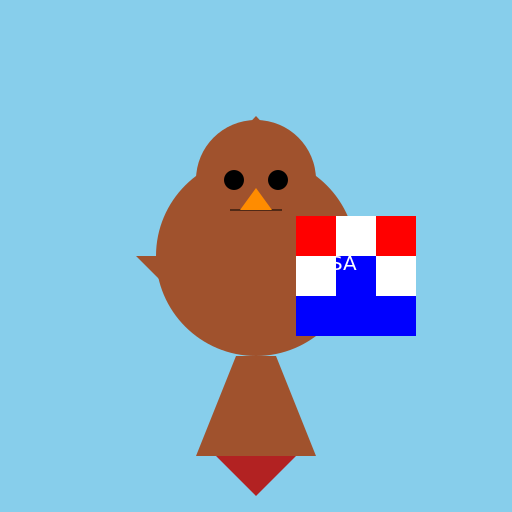 Flying Squirrel with American Flag and Parachute - DrawGPT