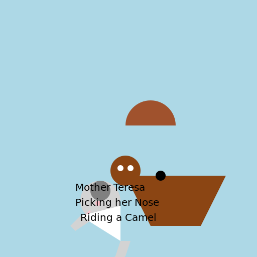 Mother Teresa Picking her Nose Riding a Camel - DrawGPT