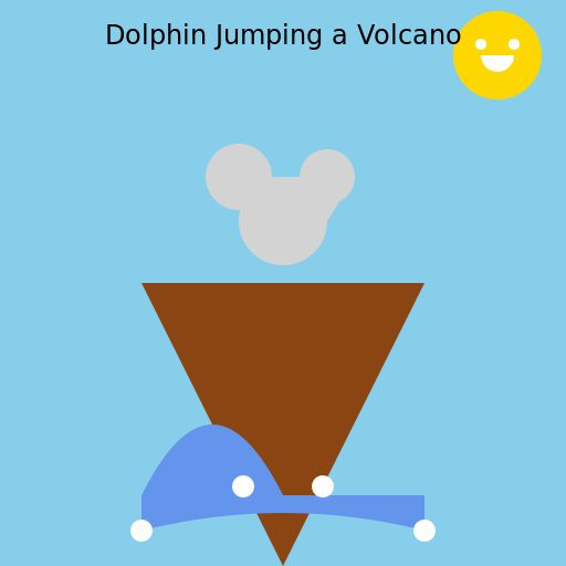 Dolphin Jumping a Volcano - DrawGPT