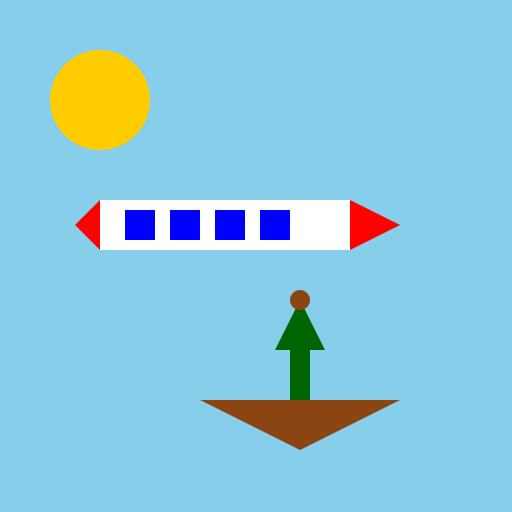 Airplane Flying to Island - DrawGPT