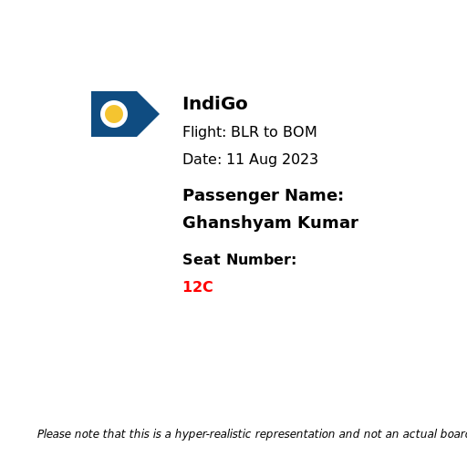 Boarding Pass for BLR to BOM on 11 Aug 2023 - DrawGPT