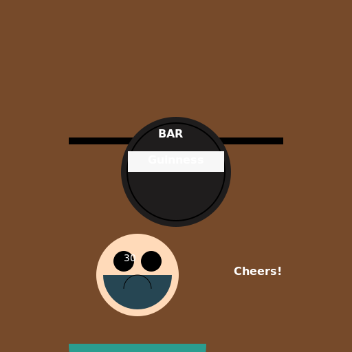 A 30-Year-Old Enjoying Guinness at the Bar - DrawGPT