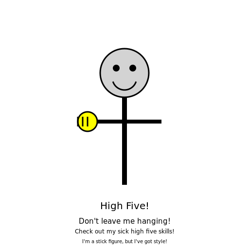 Stick Figure Waving High Five - DrawGPT