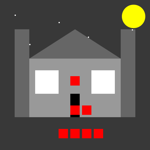 Creepy Mansion with Columns - DrawGPT