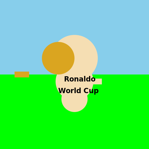 Christiano Ronaldo Holding the World Cup Golden Cup - DrawGPT