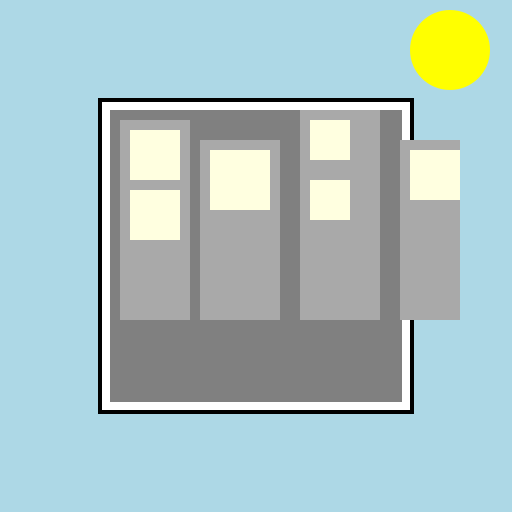 A room with a big window overlooking a city - DrawGPT