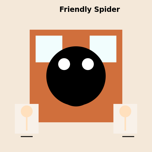 Friendly Spider in a House Watching Humans - DrawGPT