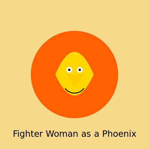 Fighter Woman as a Phoenix - DrawGPT