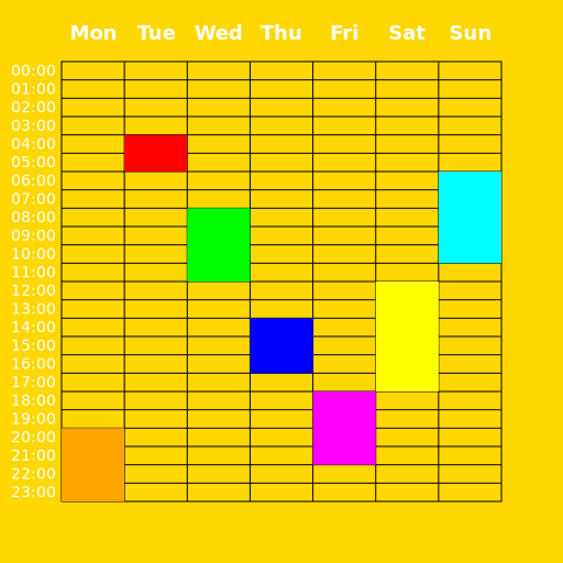Schedule for Each Day of the Week - DrawGPT