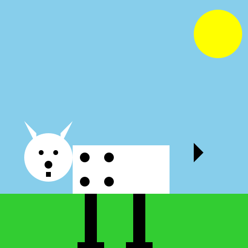 Happy Cow in a Sunny Meadow - DrawGPT