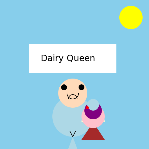 A Man Going to Dairy Queen - DrawGPT