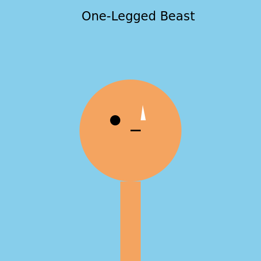 Animal with Long Teeth Walking on One Leg - DrawGPT