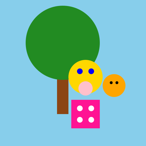 The Curly-Haired Toddler and her Feline Playmate - DrawGPT
