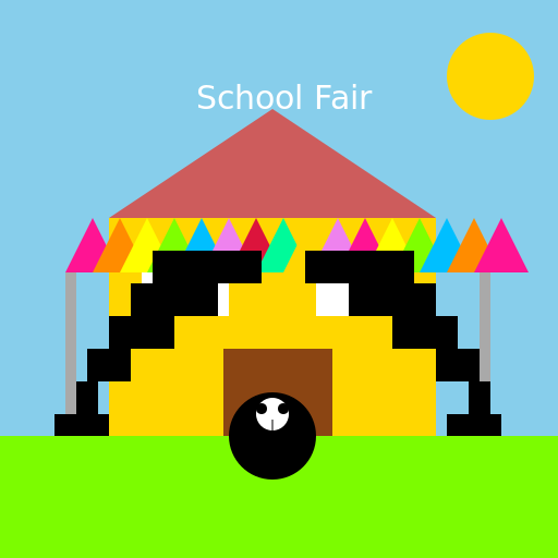 SCHOOL FAIR WITH VARIOUS BUNTING FLAGS - DrawGPT