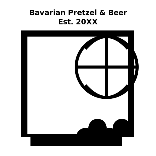 Bavarian Pretzel and Beer Mug Logo - DrawGPT