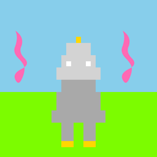 Grassy Field Robot Logo - DrawGPT