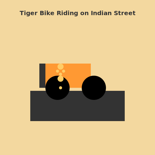 Tiger Bike Riding on Indian Street - DrawGPT