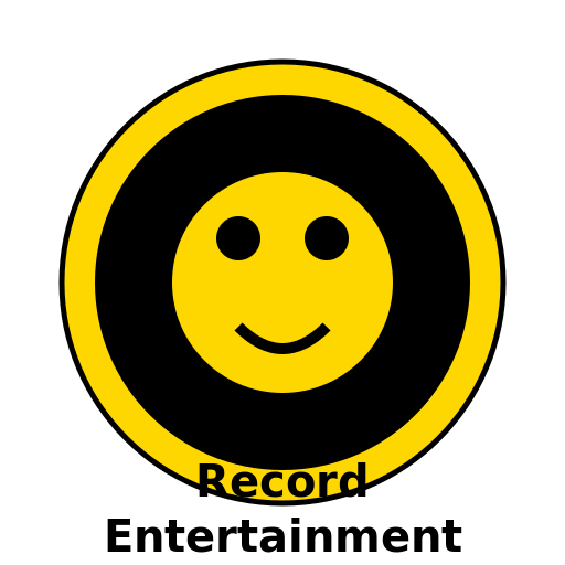 Smiling Record Entertainment Logo - DrawGPT