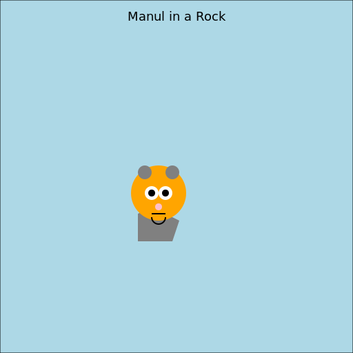 Aquarelle of a Manul in a Rock - DrawGPT