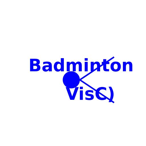 Badminton Visé en bleu et blanc - DrawGPT