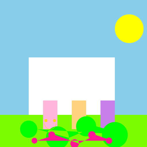 Shaded color pencil drawing of people in a springtime meadow setting, - DrawGPT