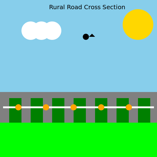 Rural Road Cross Section - DrawGPT