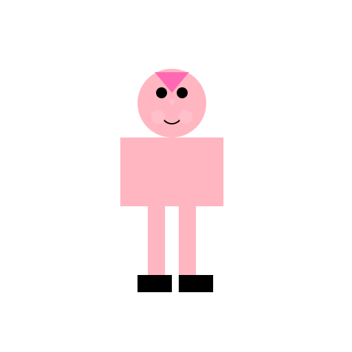 Cute Pink Pixel Character with a Round Head - DrawGPT