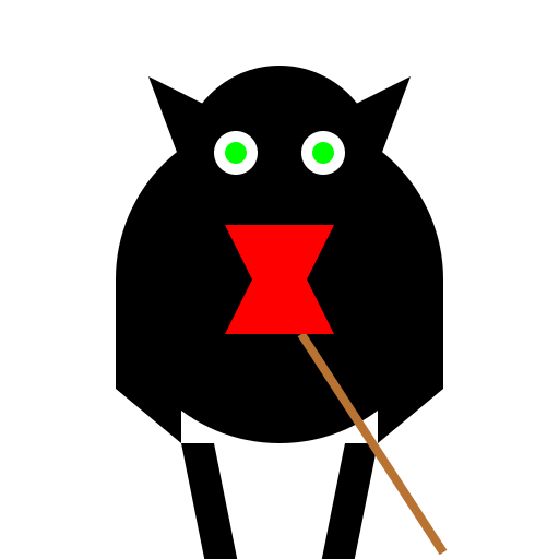 Black Cat Ninja Humanoid - DrawGPT