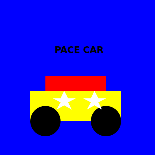 Cartoon Pace Car with a Star Driving It - DrawGPT