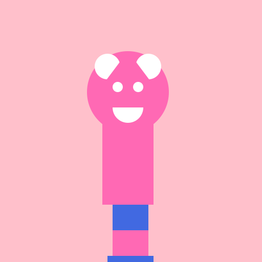 Pink Cute Monster Girl with Panda Ears and Link Earrings - DrawGPT