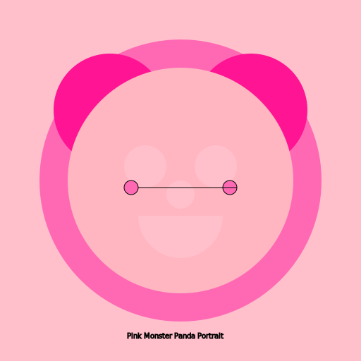 Pink Monster Panda Portrait - DrawGPT
