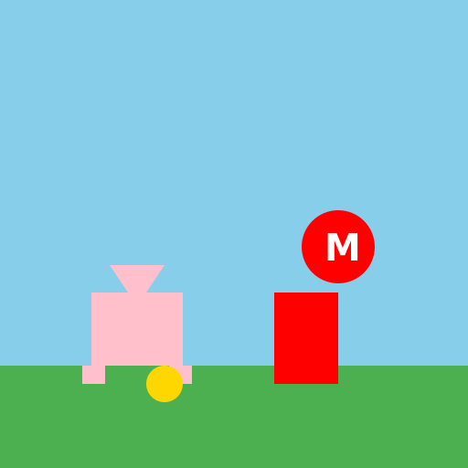 Kitten playing with Mario brothers - DrawGPT