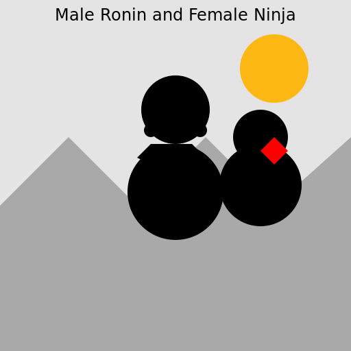 Male Ronin and Female Ninja - DrawGPT