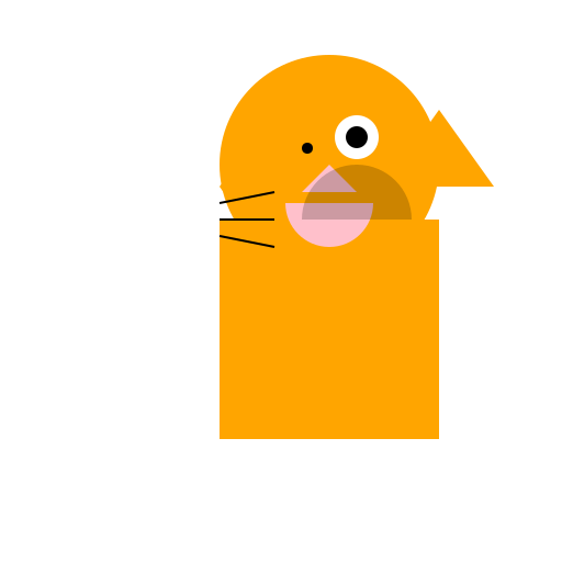 Orange Tabby Cartoon Cat with One Ear - DrawGPT