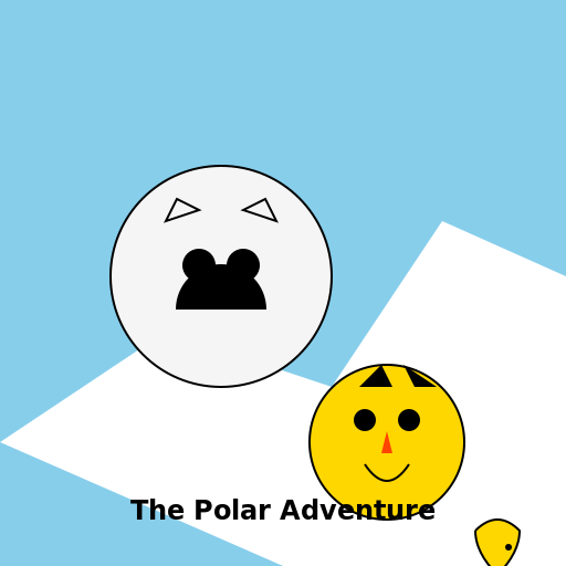 Cartoon Boy with Polar Bear on an Iceberg - DrawGPT