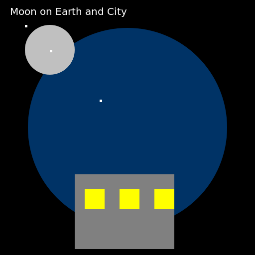 Moon on Earth and City - DrawGPT