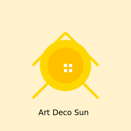 Sun Rays Art Deco Design - DrawGPT
