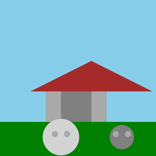 House Destroyed by Rhino and Elephant - DrawGPT
