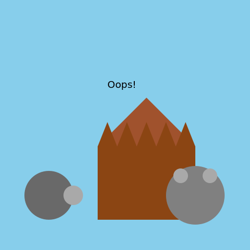 House Destroyed by Rhino and Elephant - DrawGPT