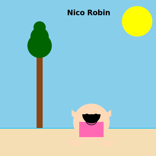 Nico Robin in a Beach Outfit - DrawGPT