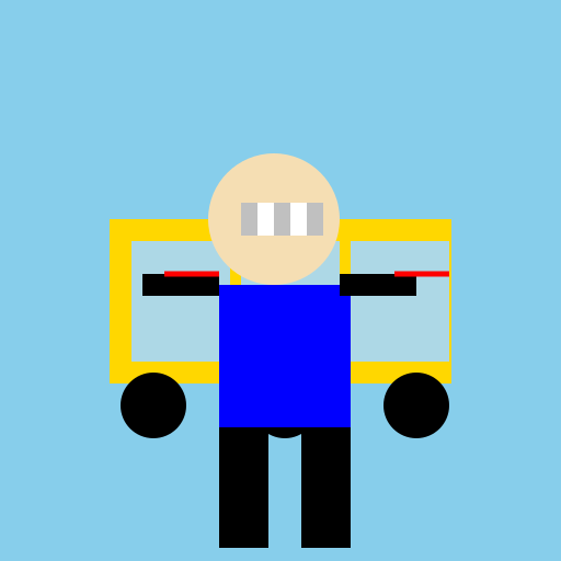 Swaggering Teen on the Bus - DrawGPT