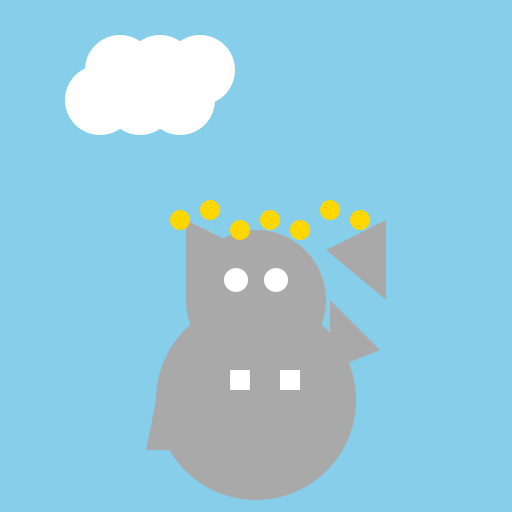 Elephant with Seven Gems Flying in the Sky - DrawGPT