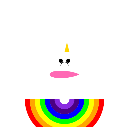 Cute Fluffy Unicorn with Rainbow - DrawGPT