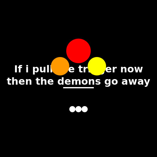 If i pull the trigger now then the demons go away - DrawGPT