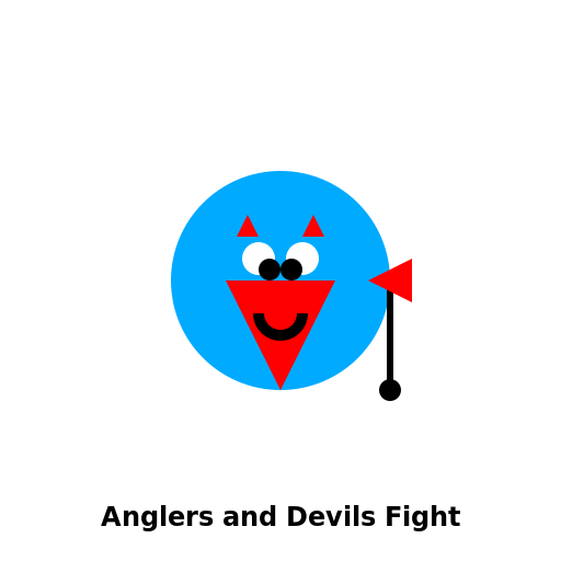 Anglers and devils fight - DrawGPT