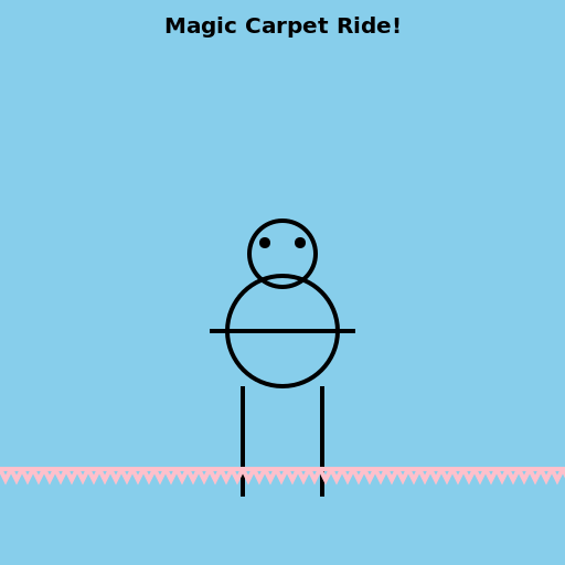 Happy Stick Figure Riding on a Magic Carpet - DrawGPT