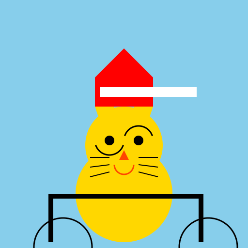 Cat in Hat Riding a Bike with Glasses - DrawGPT