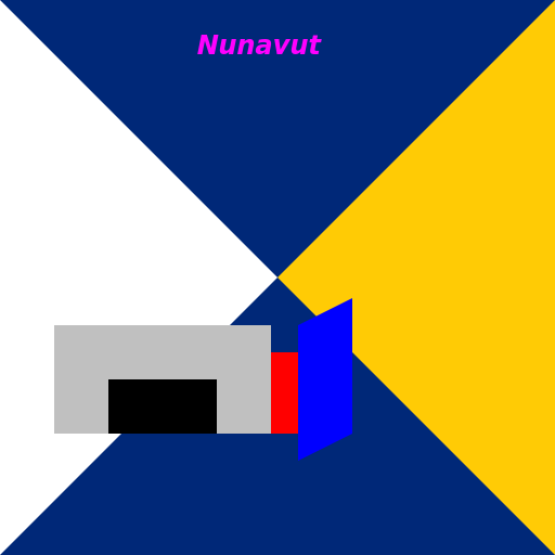 Excavator in Front of Nunavut Flag - DrawGPT