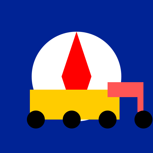 Excavator in Front of the Nunavut Flag - DrawGPT